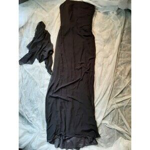 Wedding Gown Specialists Black Strapless Dress Womens Size 6 with Scarf Long